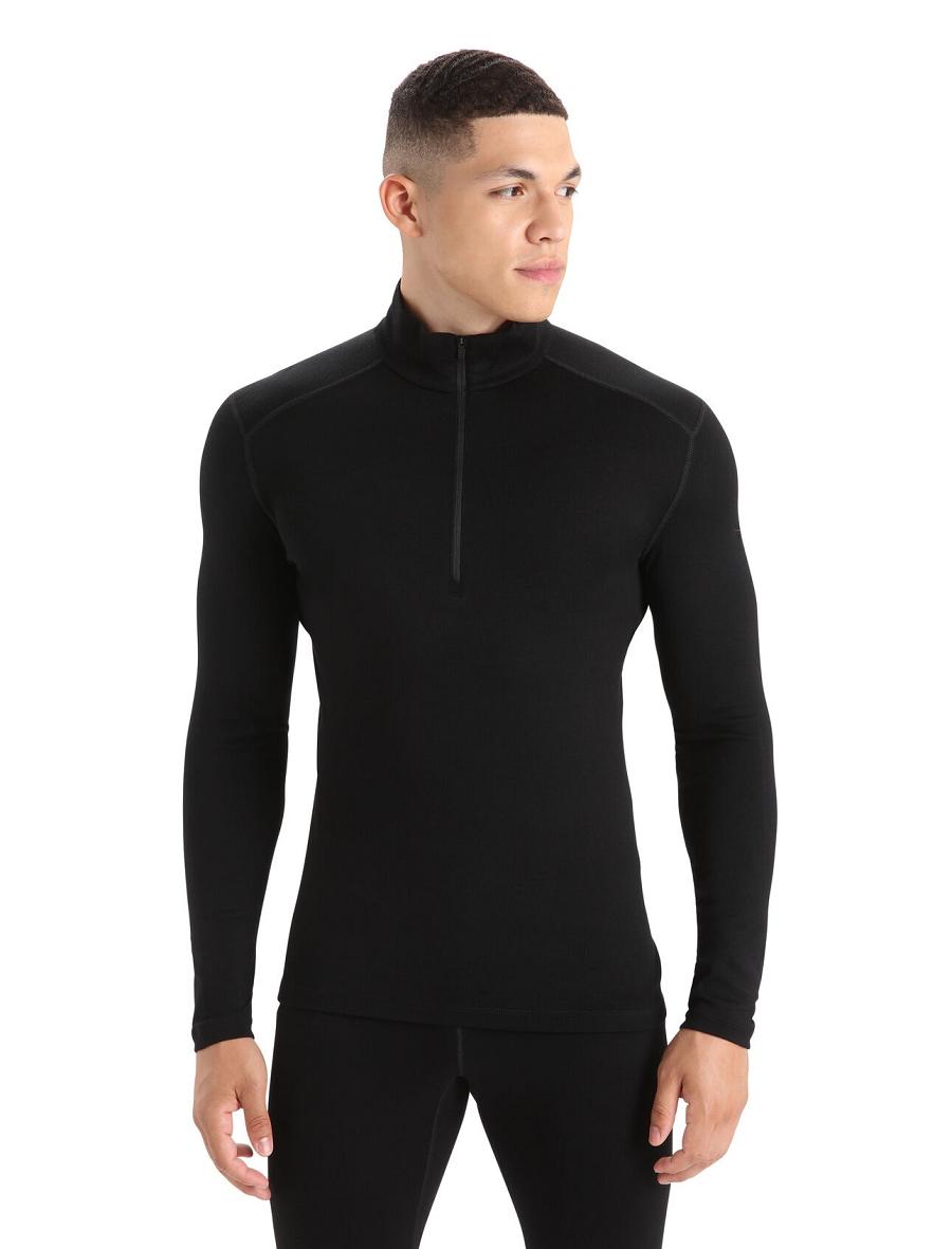 Base Layers Icebreaker Merino 260 Tech Long Sleeve Half Zip Thermal Top Męskie Czarne | PL 1560HAPK